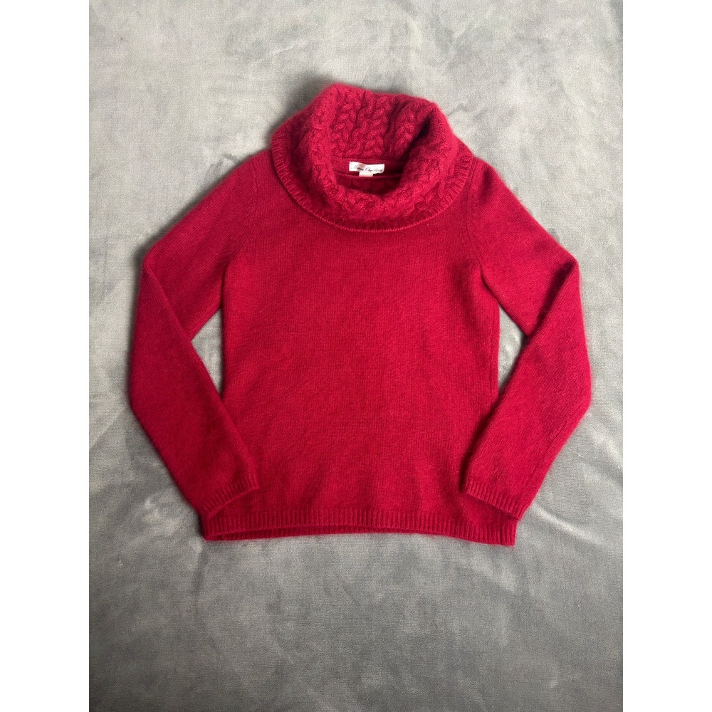 Maria Christina Womens M Red Angora Blend Cowl Neck Sweater Luxe Knit Coquette